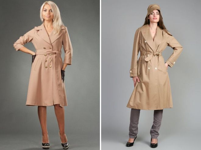 классический бежевый плащ
