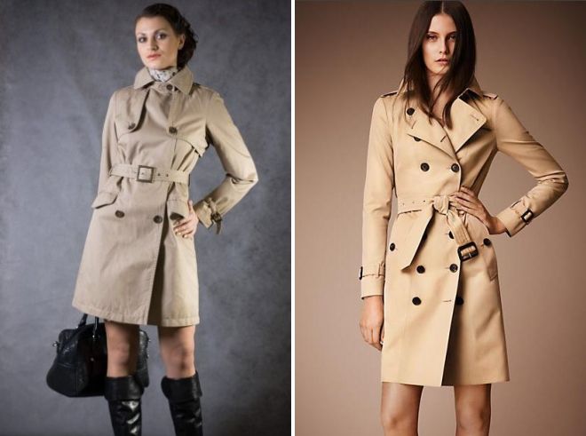 бежевый плащ до колена