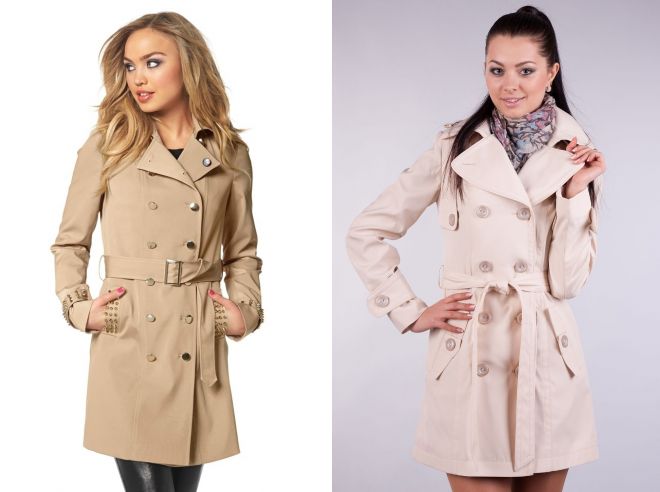модный бежевый плащ