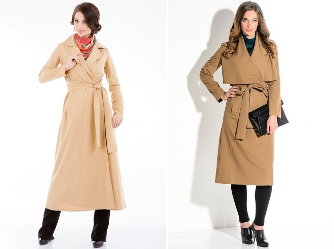 длинные бежевые плащи