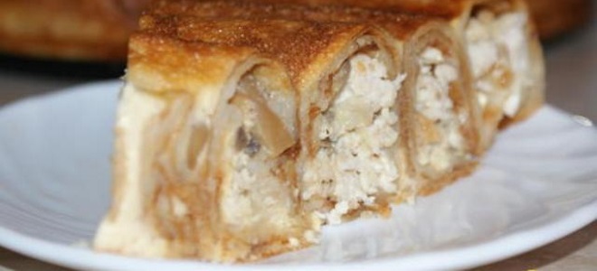 блинный пирог с курицей