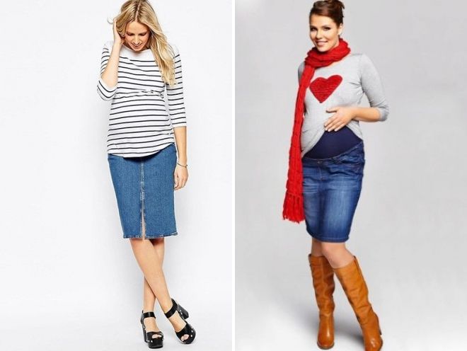 джинсовая юбка для беременных джинсовая юбка для беременных