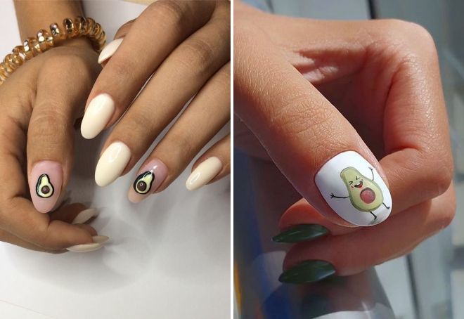 маникюр с авокадо на одном пальце маникюр с авокадо на одном пальце