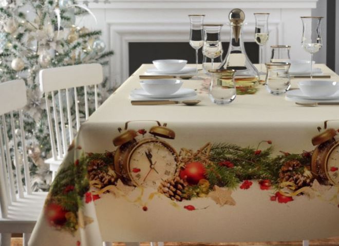 новогодняя скатерть ПВХ новогодняя скатерть ПВХ