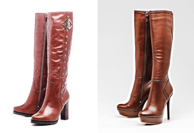 осенние кожаные сапоги на каблуке осенние кожаные сапоги на каблуке