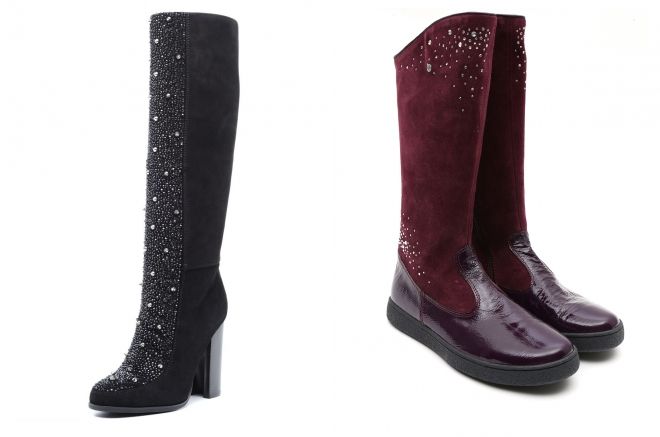 замшевые сапоги со стразами замшевые сапоги со стразами
