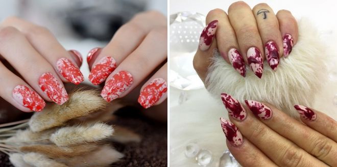 кровавый маникюр на хэллоуин кровавый маникюр на хэллоуин