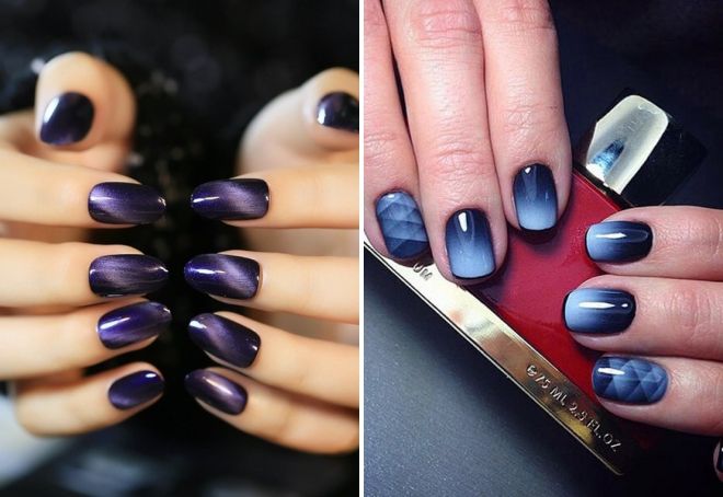 маникюр градиент кошачий глаз маникюр градиент кошачий глаз