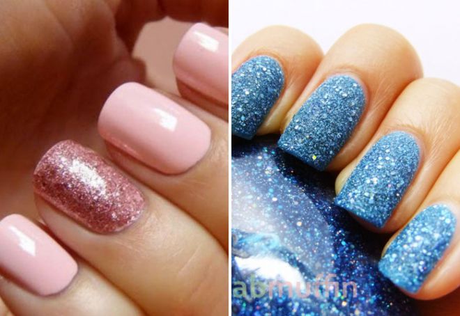 маникюр с блестящим песком маникюр с блестящим песком