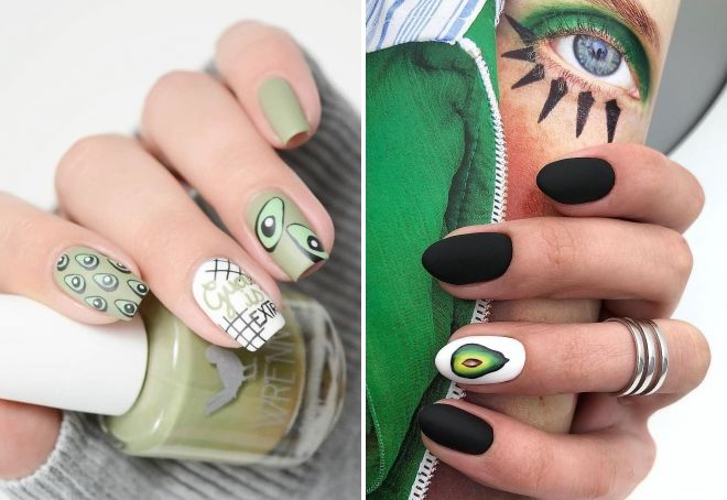 матовые ногти с авокадо матовые ногти с авокадо