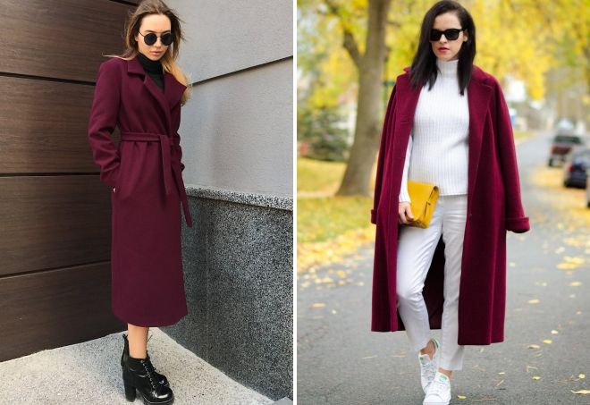 пальто винного цвета пальто винного цвета