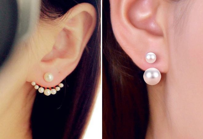 серьги пусеты с жемчугом серьги пусеты с жемчугом