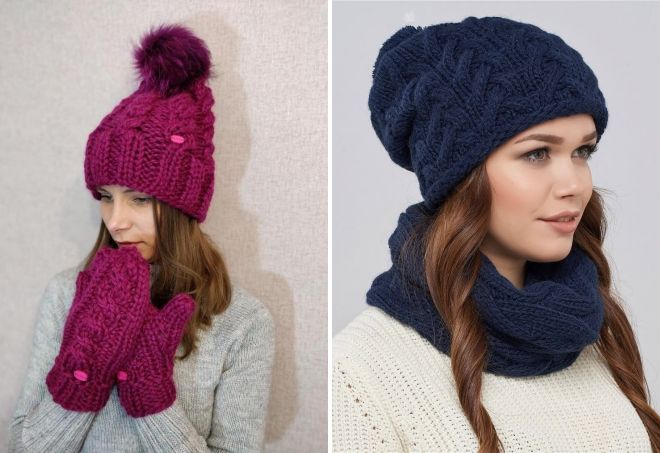 шапка бини с косами шапка бини с косами