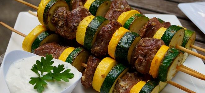 кабачки в духовке с шашлыком кабачки в духовке с шашлыком