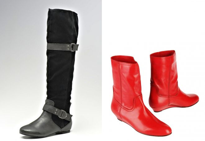 осенние женские кожаные сапоги без каблука осенние женские кожаные сапоги без каблука