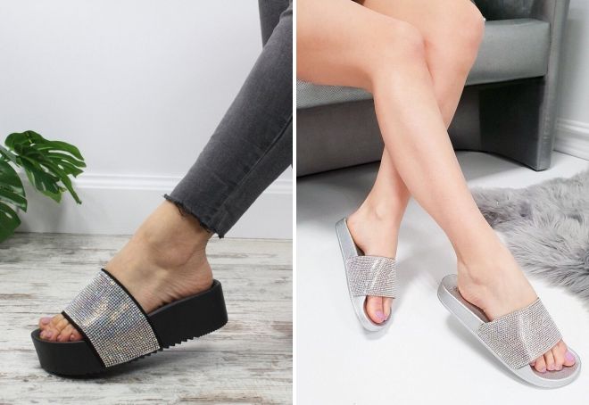 шлепки со стразами шлепки со стразами