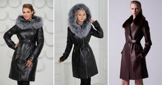 Теплое кожаное пальто Теплое кожаное пальто