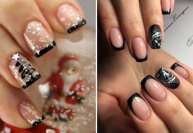 черный новогодний френч черный новогодний френч