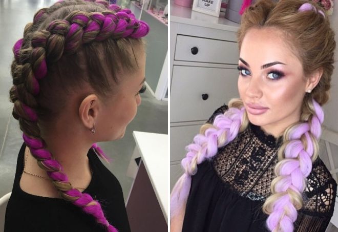 французские косички с канекалоном французские косички с канекалоном