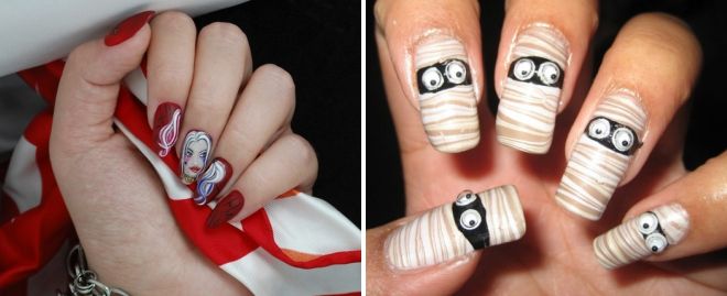 маникюр с рисунком на хэллоуин маникюр с рисунком на хэллоуин