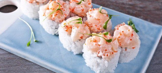 роллы с гребешком роллы с гребешком