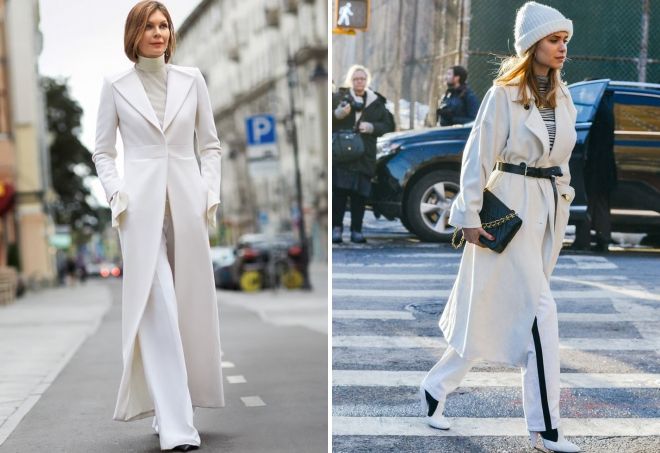 с чем носить длинное белое пальто с чем носить длинное белое пальто