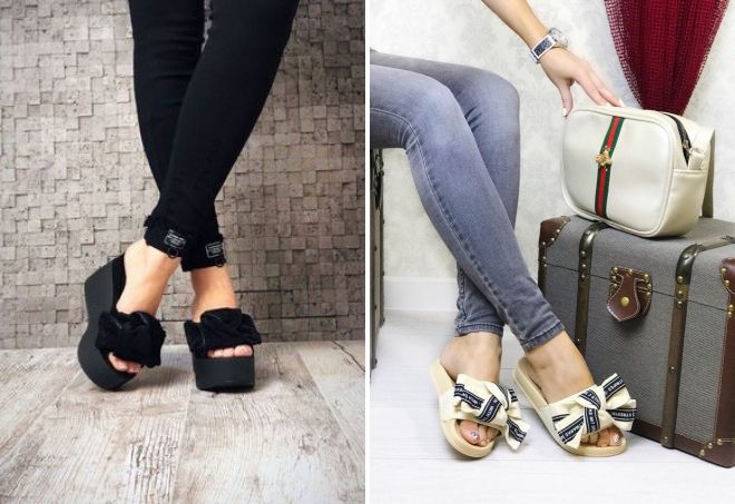 шлепки с бантом шлепки с бантом