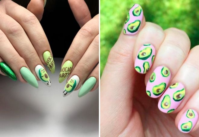 зеленый маникюр с авокадо зеленый маникюр с авокадо