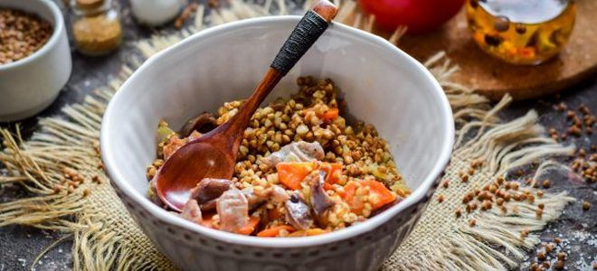 гречка по купечески с куриными желудками гречка по купечески с куриными желудками