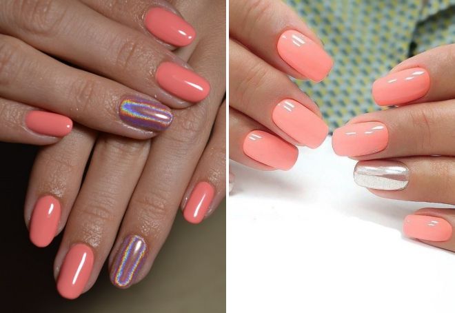 коралловый маникюр с втиркой коралловый маникюр с втиркой