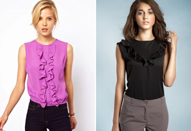 блузка с воланом на груди блузка с воланом на груди