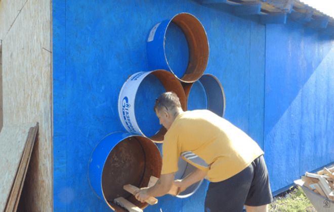 дровяник из бочек дровяник из бочек