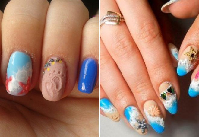 морской маникюр с песком морской маникюр с песком