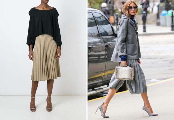 плиссированные кюлоты плиссированные кюлоты