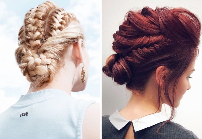 прическа колосок с пучком прическа колосок с пучком