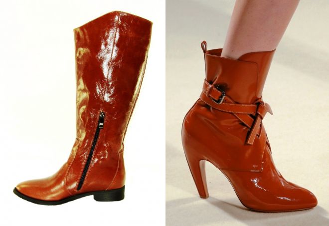 рыжие лакированные сапоги рыжие лакированные сапоги