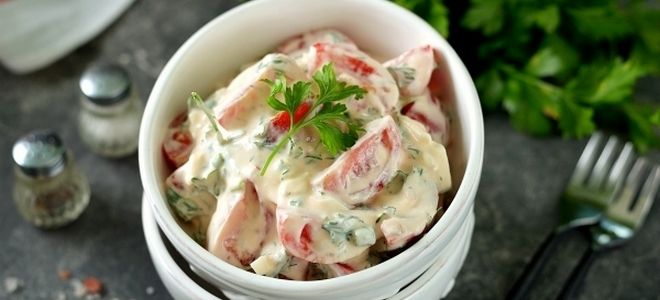 салат с творожным сыром и помидорами салат с творожным сыром и помидорами