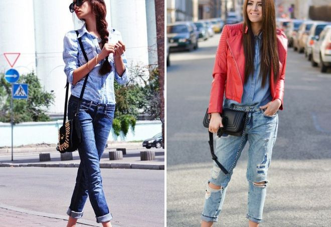 джинсы с джинсовой рубашкой джинсы с джинсовой рубашкой