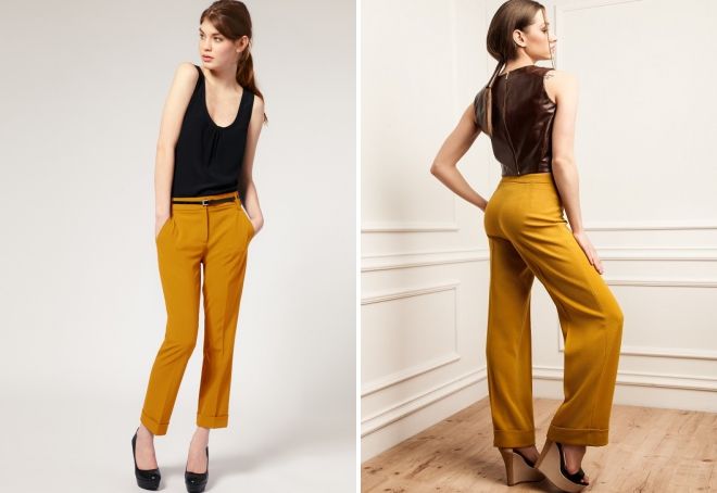 горчичные брюки горчичные брюки