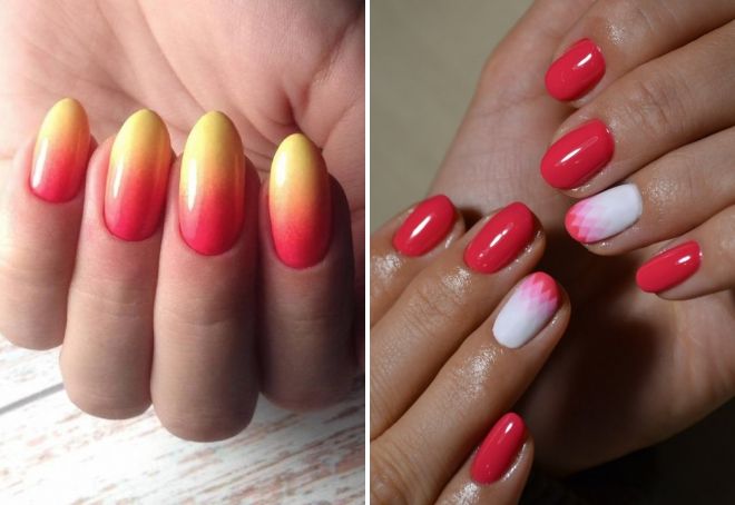 коралловый маникюр омбре коралловый маникюр омбре