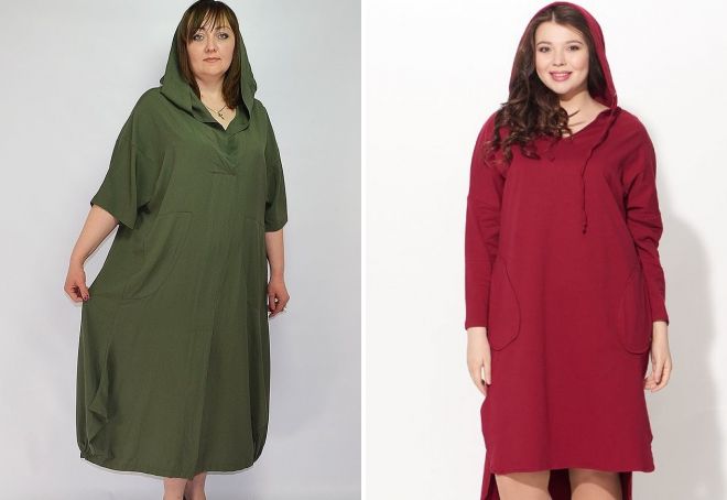 платье с капюшоном для полных платье с капюшоном для полных