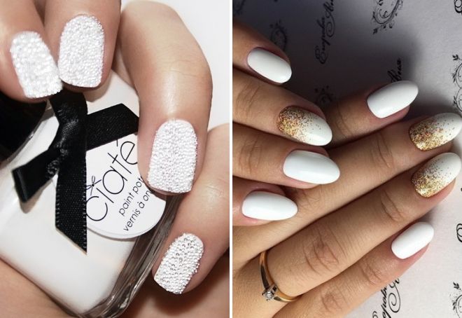 белый матовый маникюр с блестками белый матовый маникюр с блестками