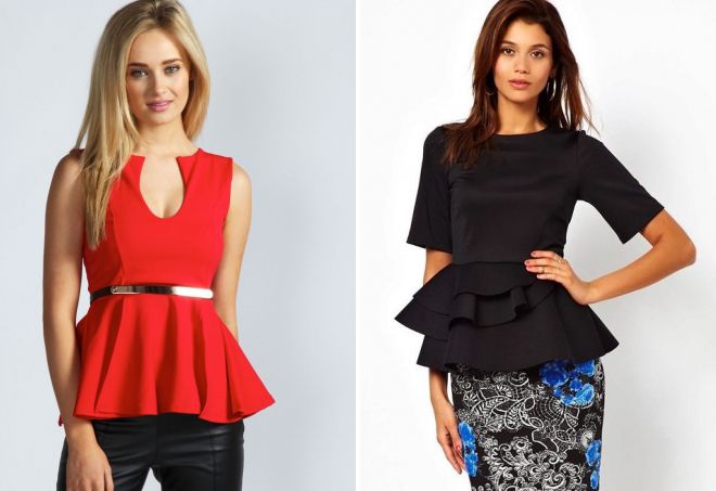 блузка с воланом на талии блузка с воланом на талии