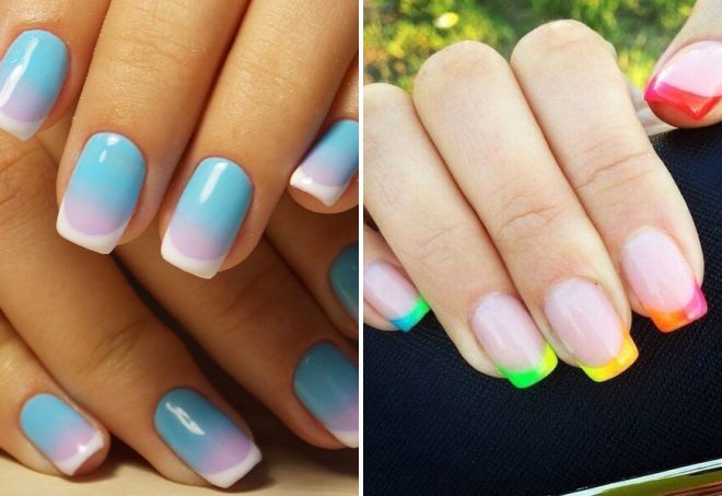 французский маникюр градиент французский маникюр градиент