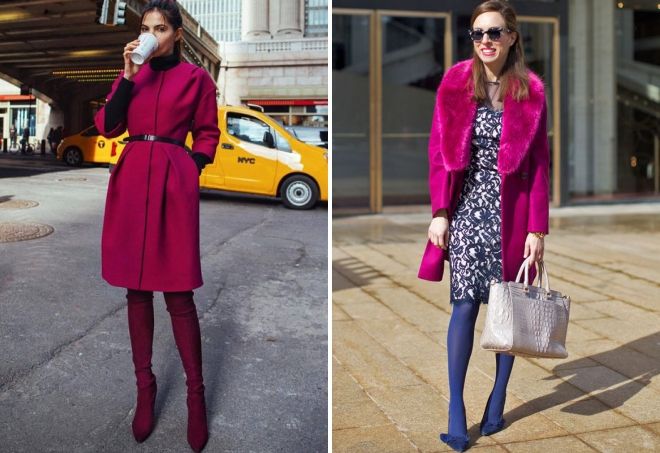 пальто цвета фуксии пальто цвета фуксии