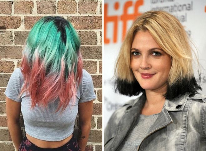 покраска волос в два цвета покраска волос в два цвета