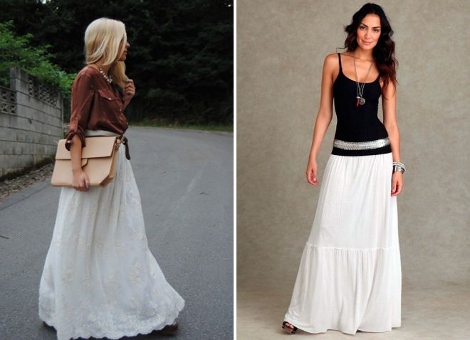 белая длинная юбка белая длинная юбка