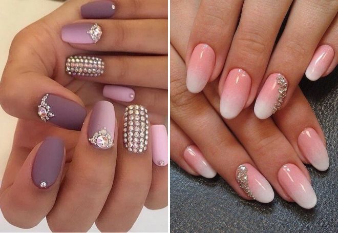 маникюр градиент со стразами маникюр градиент со стразами