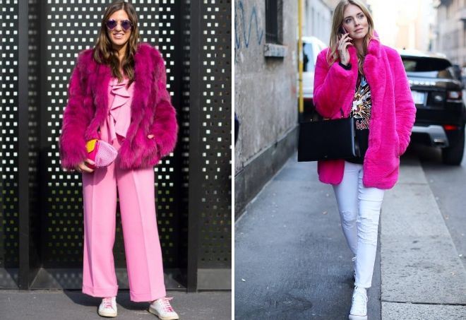 шуба цвета фуксии шуба цвета фуксии