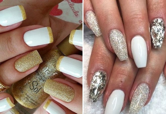 белый дизайн ногтей с блестками белый дизайн ногтей с блестками
